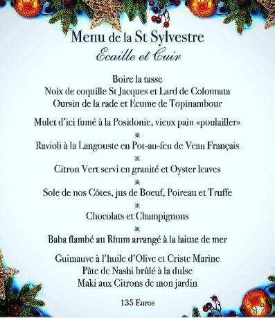 menu 31 decembre bistrot du port